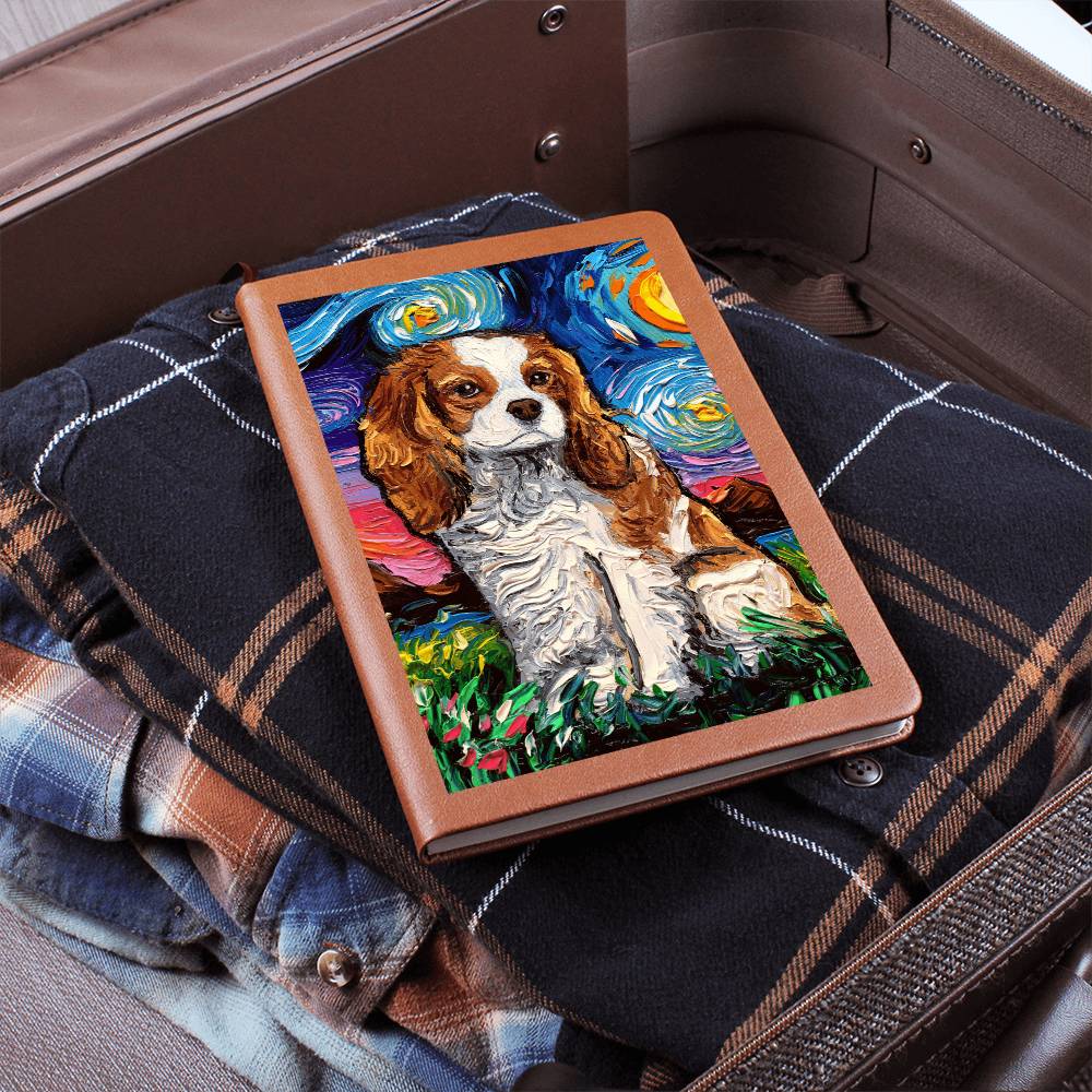 Blenheim Spaniel Starry Night Leather Journal