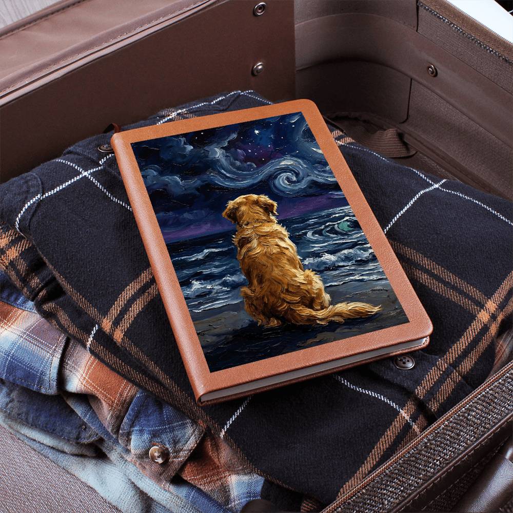 Beach Nights - Golden Retriever Leather Journal