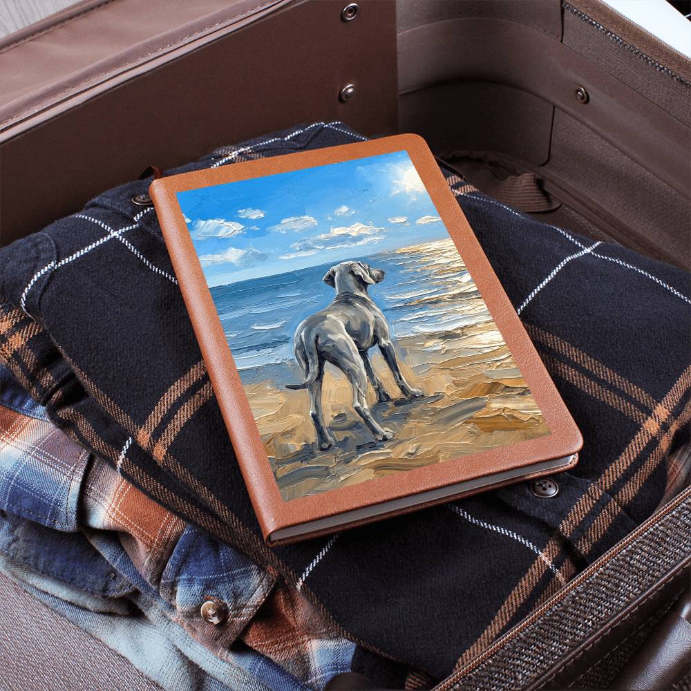 Beach Days - Weimaraner Leather Journal
