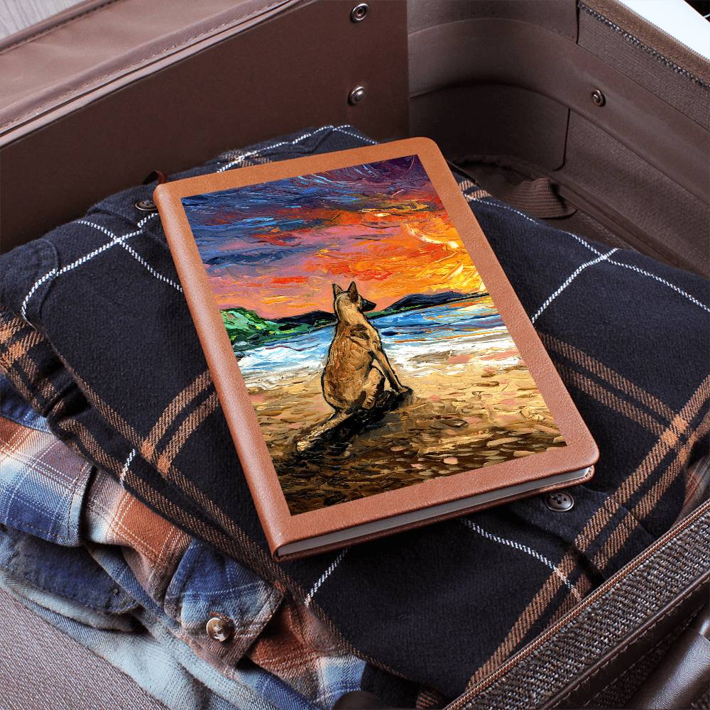 Belgian Malinois Starry Night Leather Journal