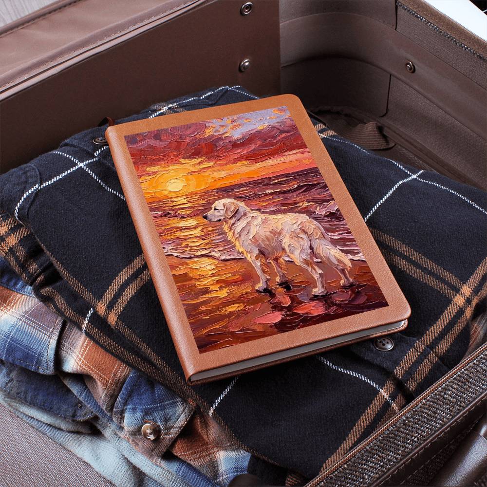 Beach Day - Great Pyrenees Leather Journal