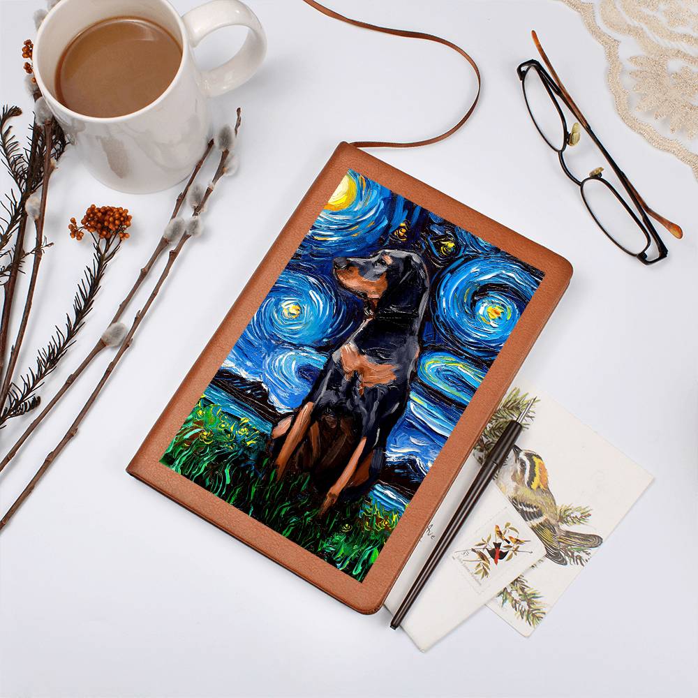 Black and Tan Coonhound Leather Journal