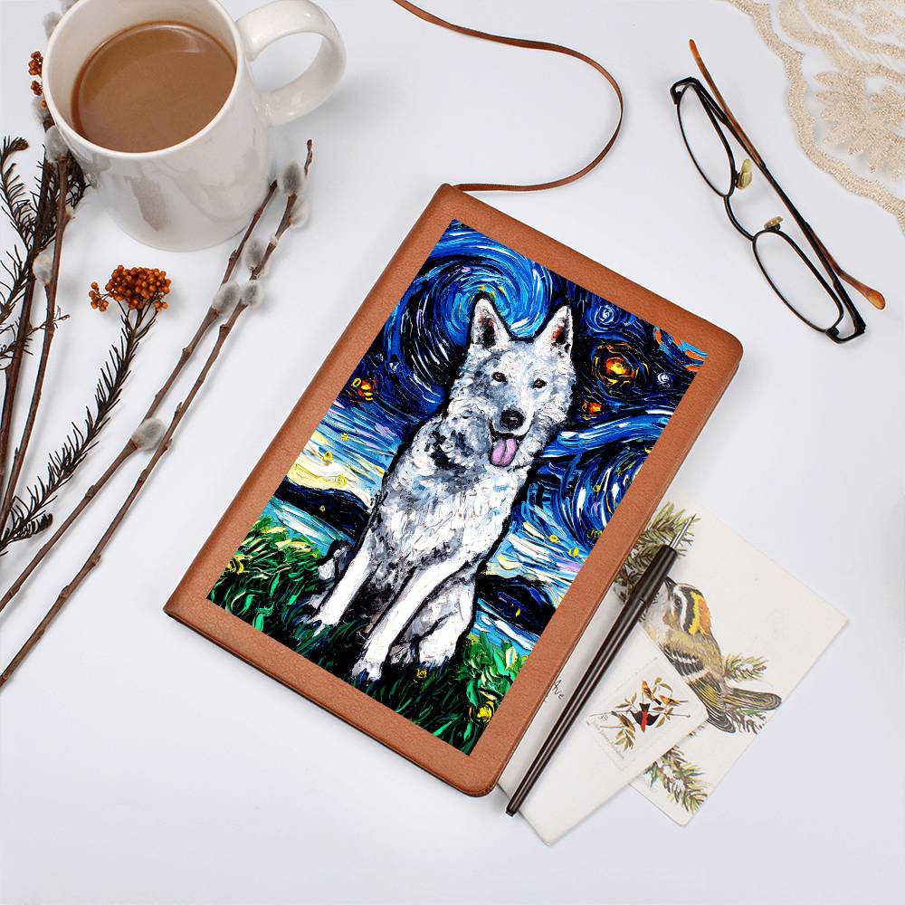 Swiss Shepherd Starry Night Leather Journal