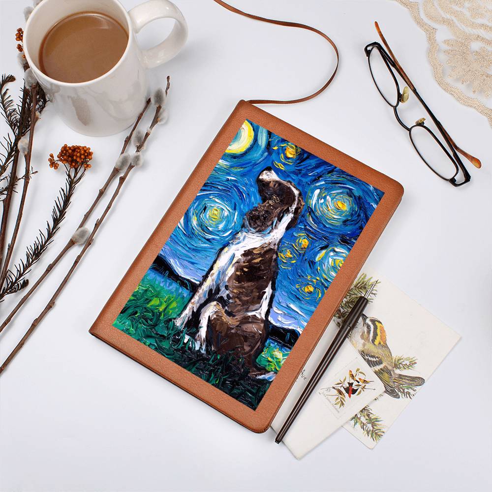 English Springer Spaniel Starry Night Leather Journal