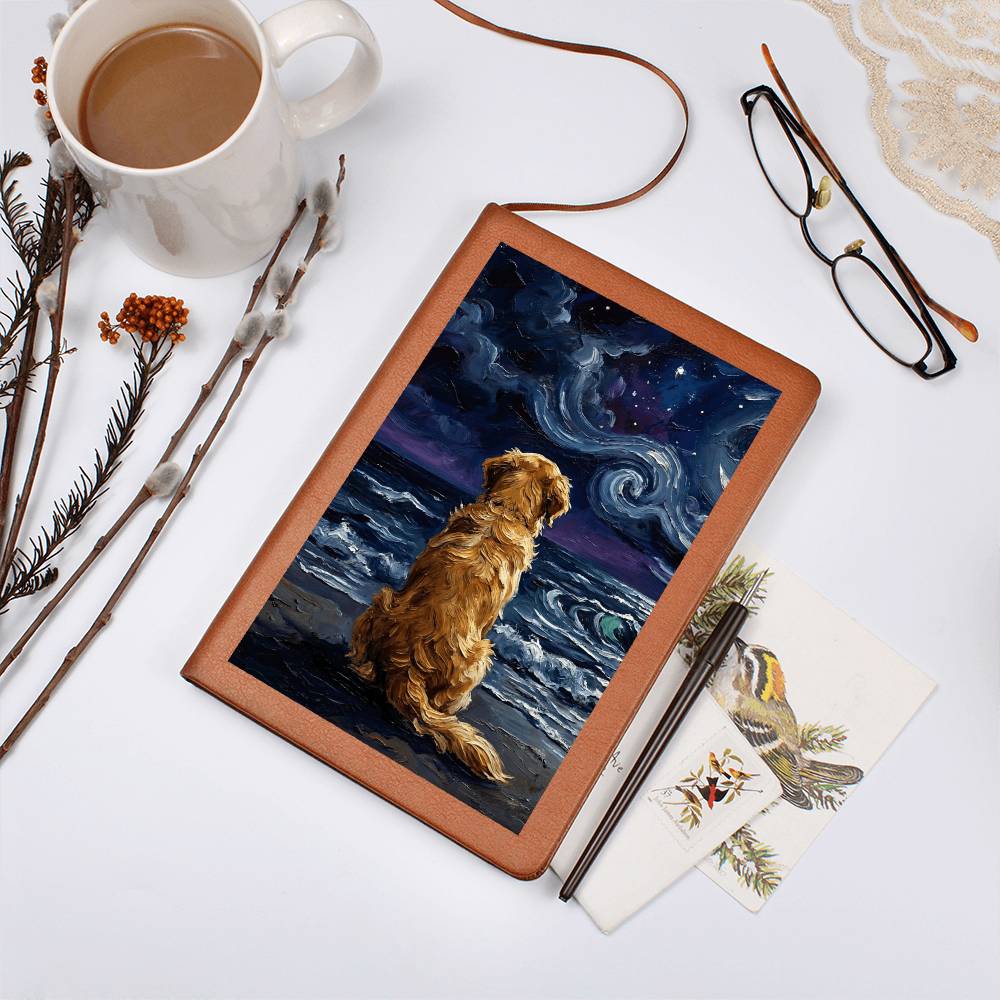 Beach Nights - Golden Retriever Leather Journal