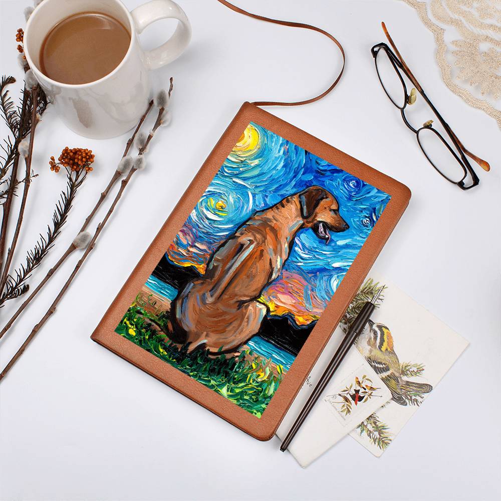 Rhodesian Ridgeback Starry Night Leather Journal