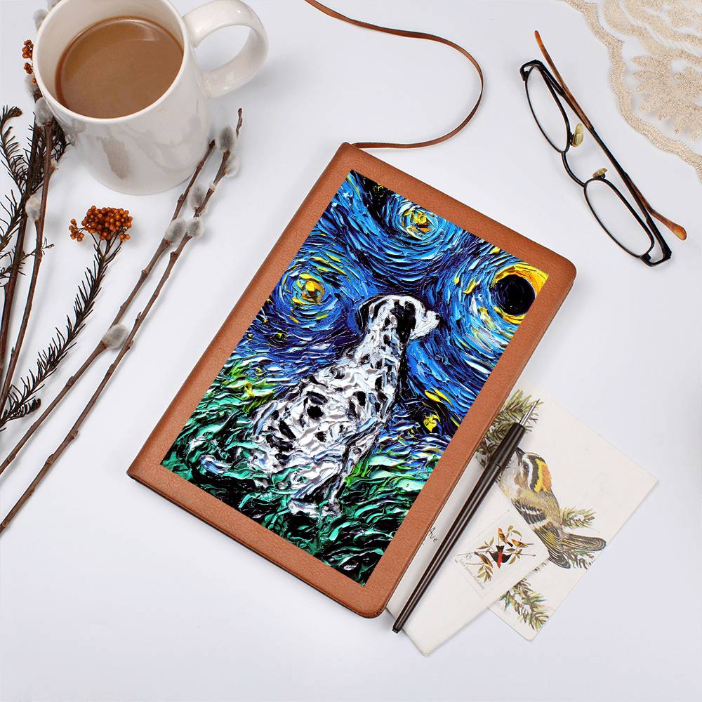 Dalmatian Starry Night Leather Journal