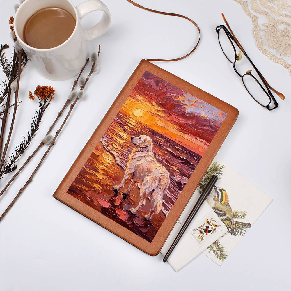 Beach Day - Great Pyrenees Leather Journal