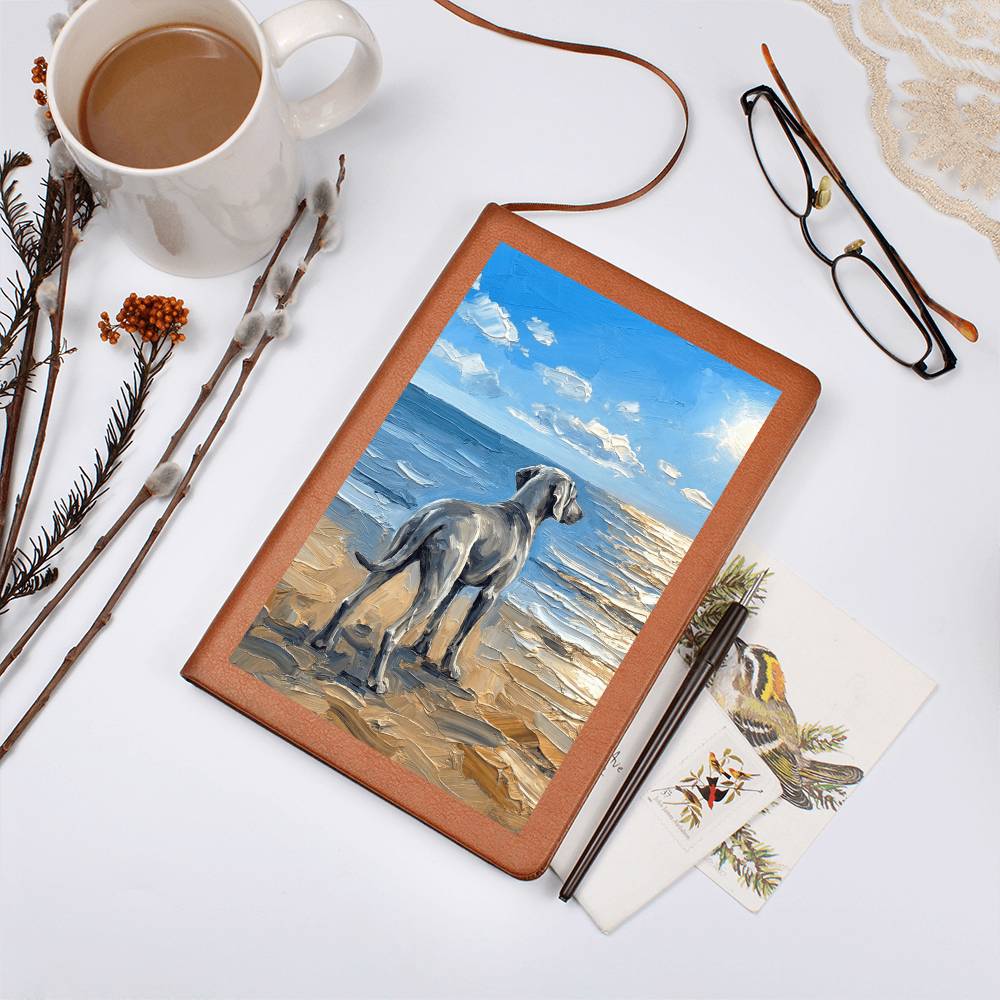 Beach Days - Weimaraner Leather Journal