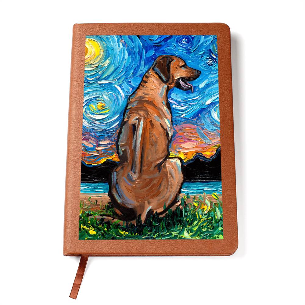 Rhodesian Ridgeback Starry Night Leather Journal