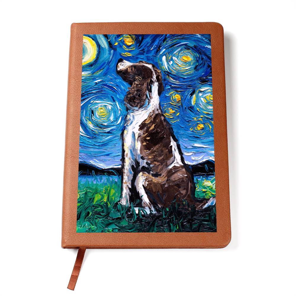 English Springer Spaniel Starry Night Leather Journal