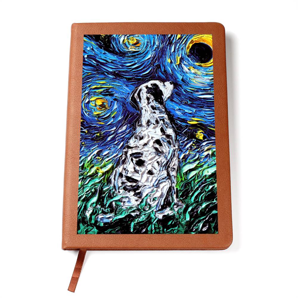 Dalmatian Starry Night Leather Journal