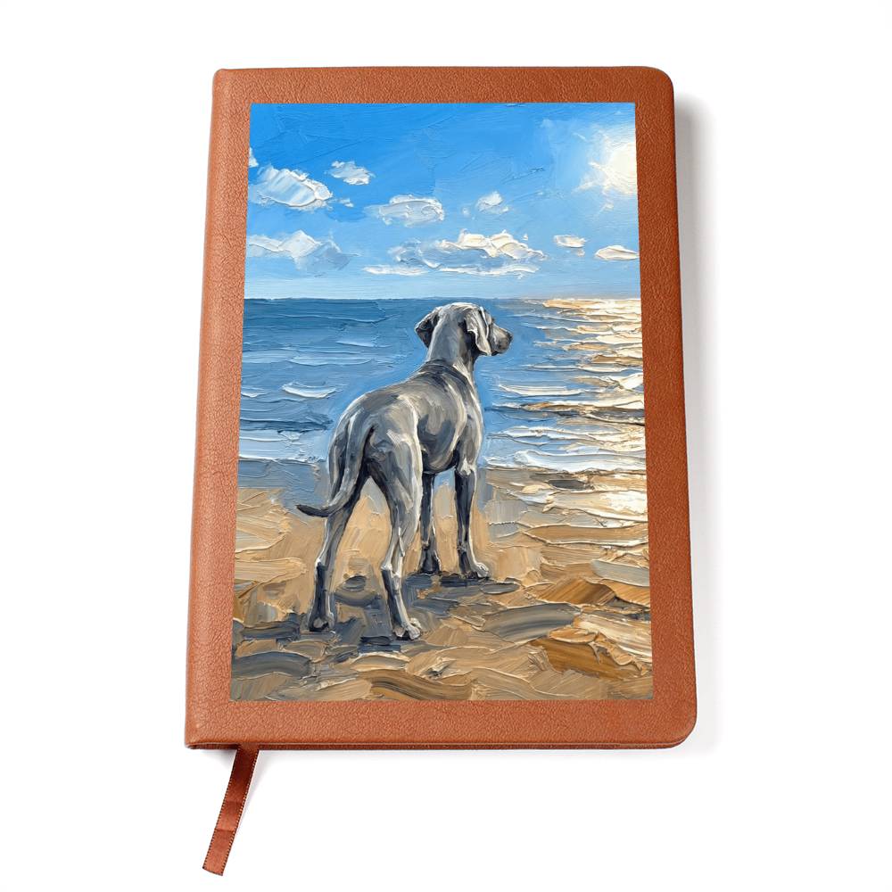 Beach Days - Weimaraner Leather Journal