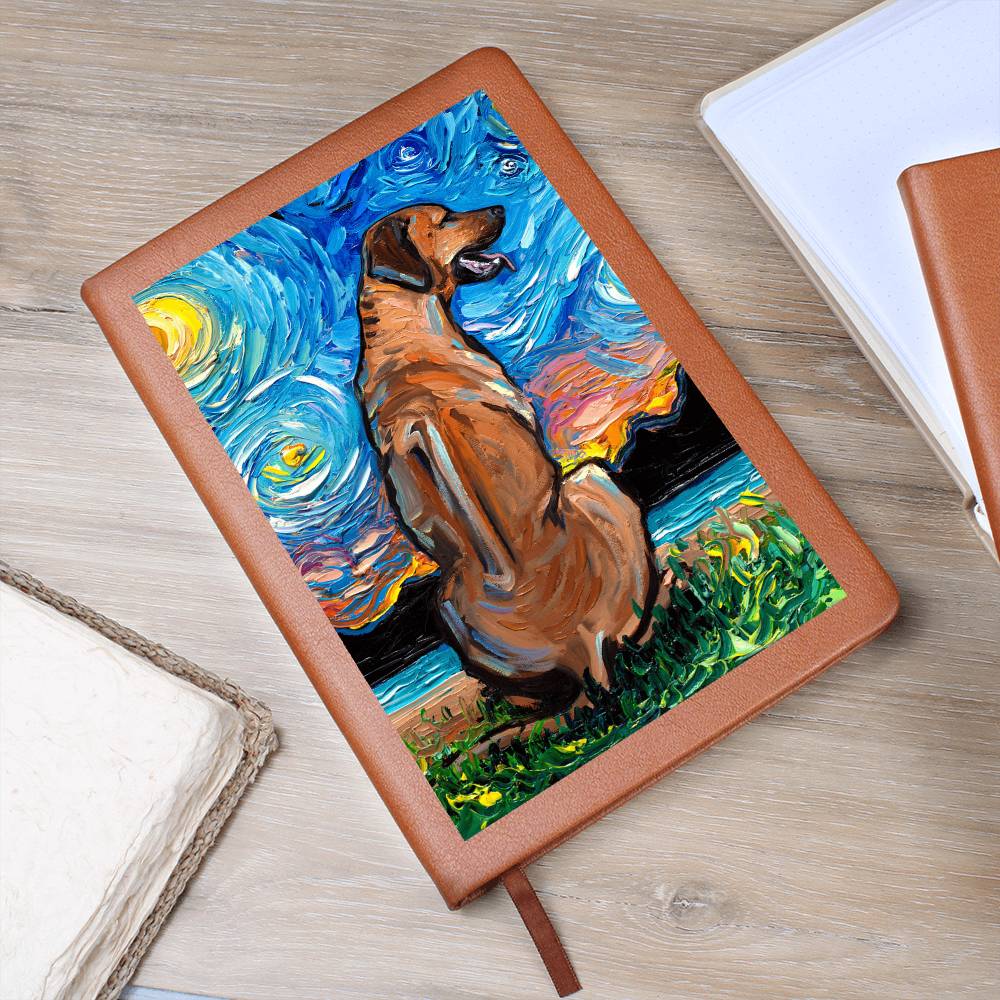 Rhodesian Ridgeback Starry Night Leather Journal