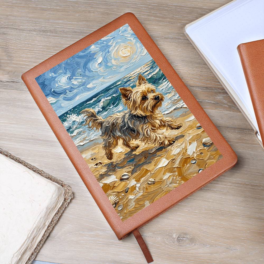 Beach Days - Yorkie Leather Journal