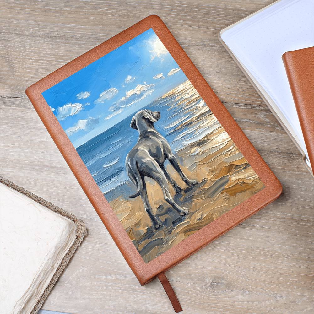 Beach Days - Weimaraner Leather Journal
