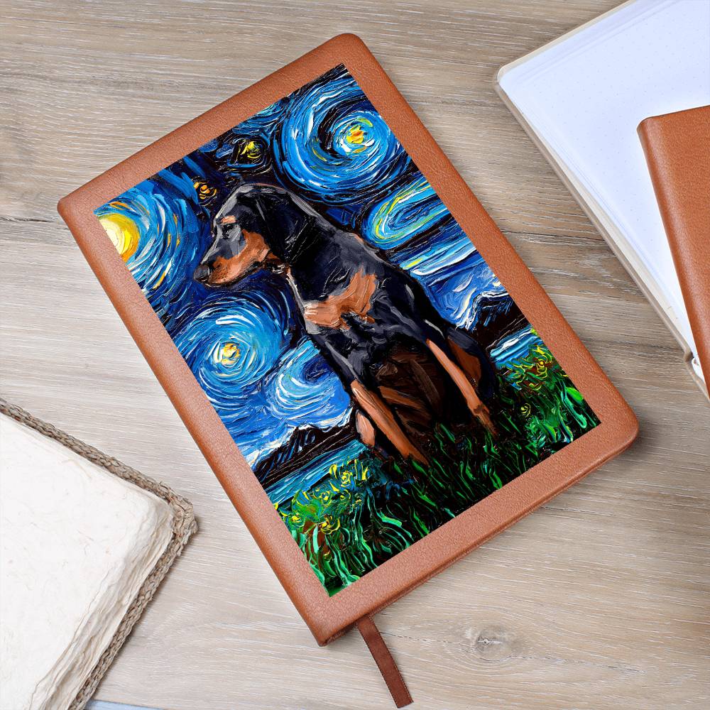 Black and Tan Coonhound Leather Journal