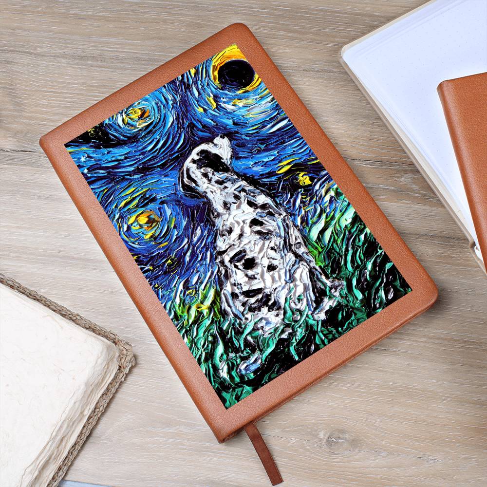 Dalmatian Starry Night Leather Journal