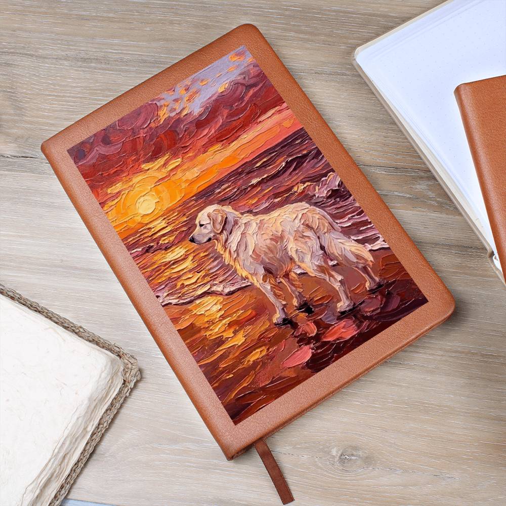 Beach Day - Great Pyrenees Leather Journal