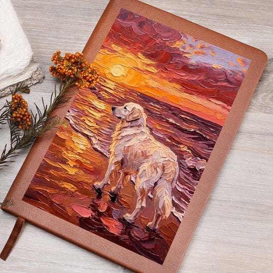 Beach Day - Great Pyrenees Leather Journal