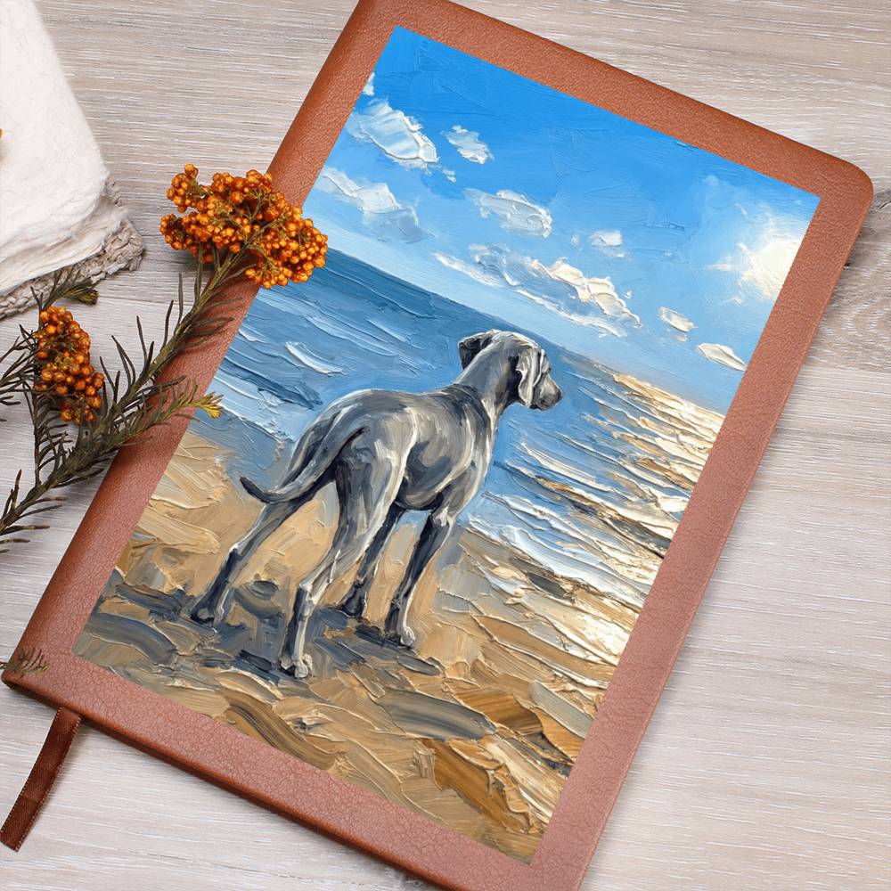 Beach Days - Weimaraner Leather Journal