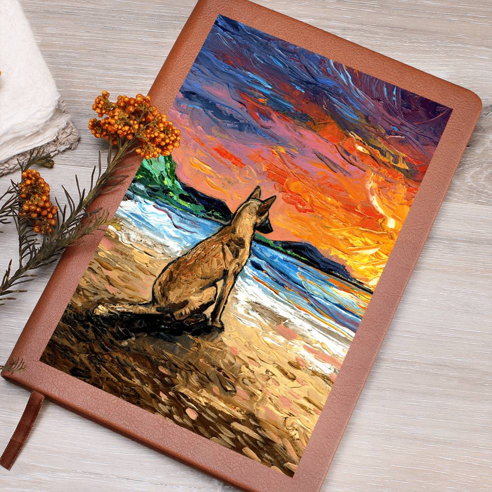 Belgian Malinois Starry Night Leather Journal
