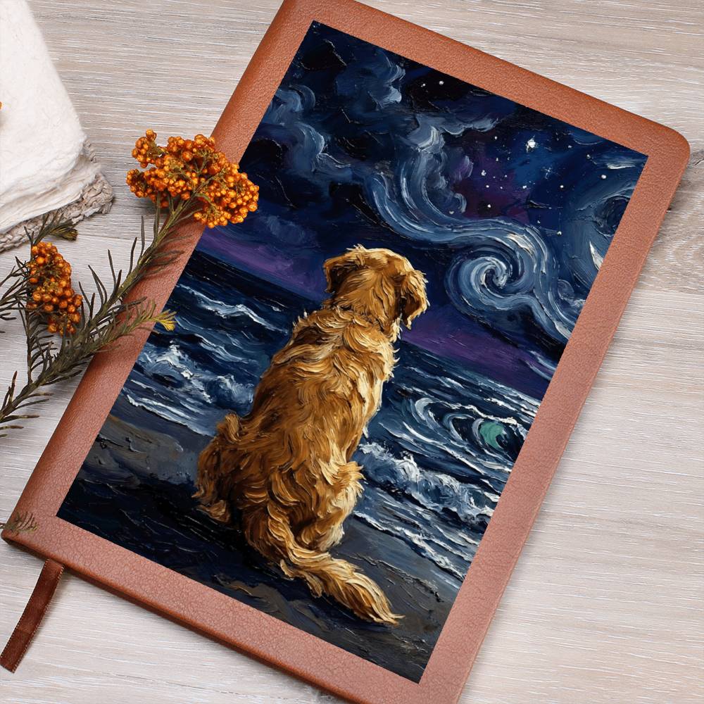 Beach Nights - Golden Retriever Leather Journal