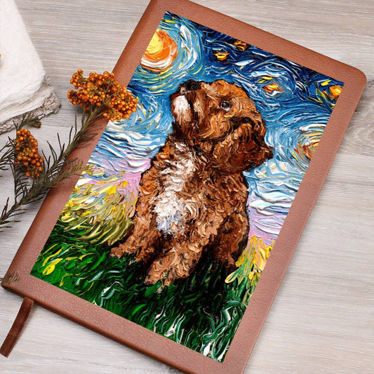 Cavapoo Starry Night Leather Journal