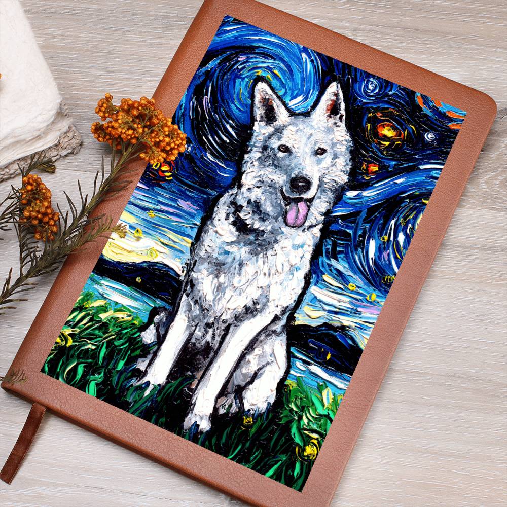 Swiss Shepherd Starry Night Leather Journal