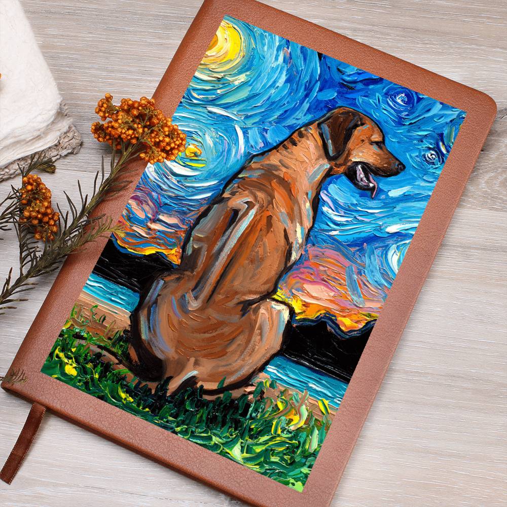 Rhodesian Ridgeback Starry Night Leather Journal