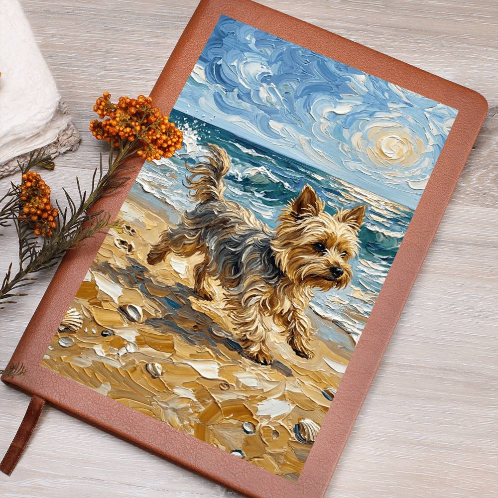 Beach Days - Yorkie Leather Journal