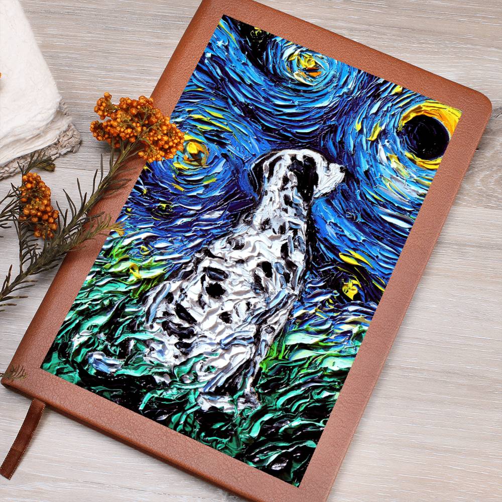 Dalmatian Starry Night Leather Journal