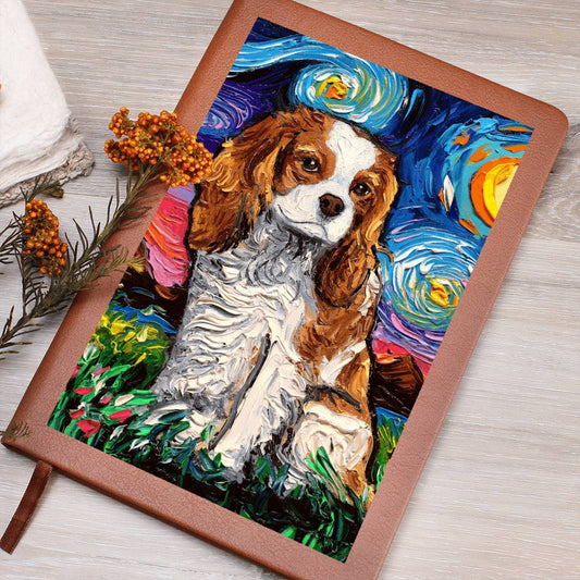 Blenheim Spaniel Starry Night Leather Journal