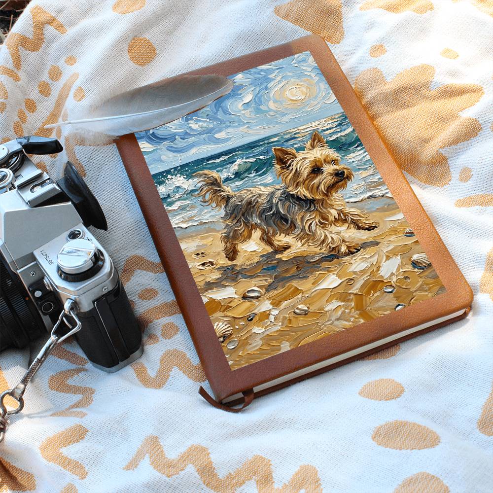 Beach Days - Yorkie Leather Journal