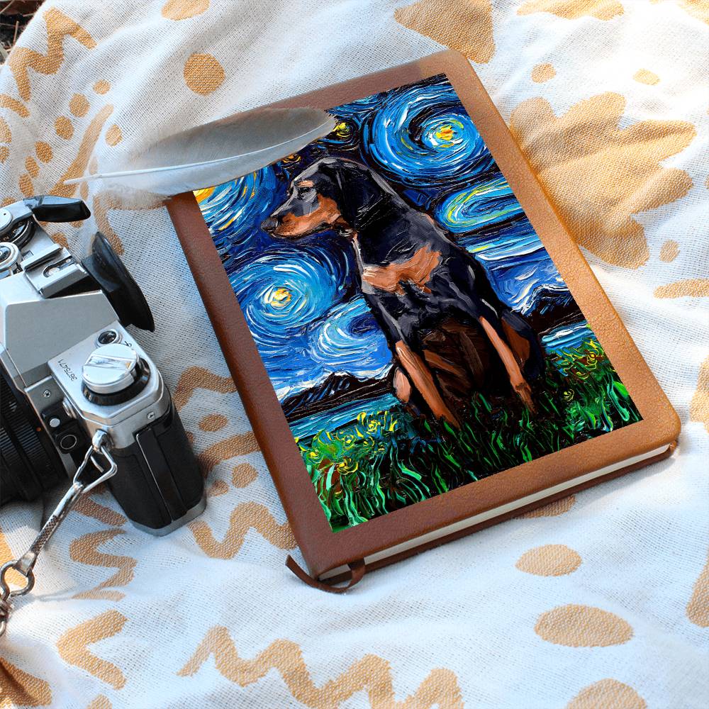 Black and Tan Coonhound Leather Journal