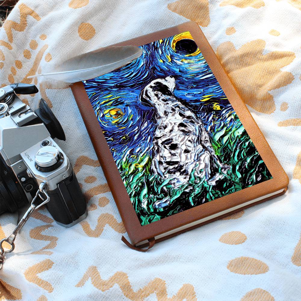 Dalmatian Starry Night Leather Journal