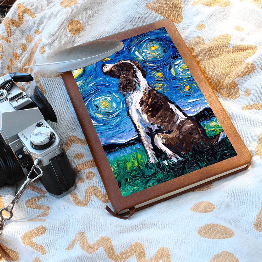 English Springer Spaniel Starry Night Leather Journal