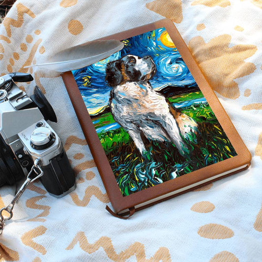 Saint Bernard Starry Night Leather Journal