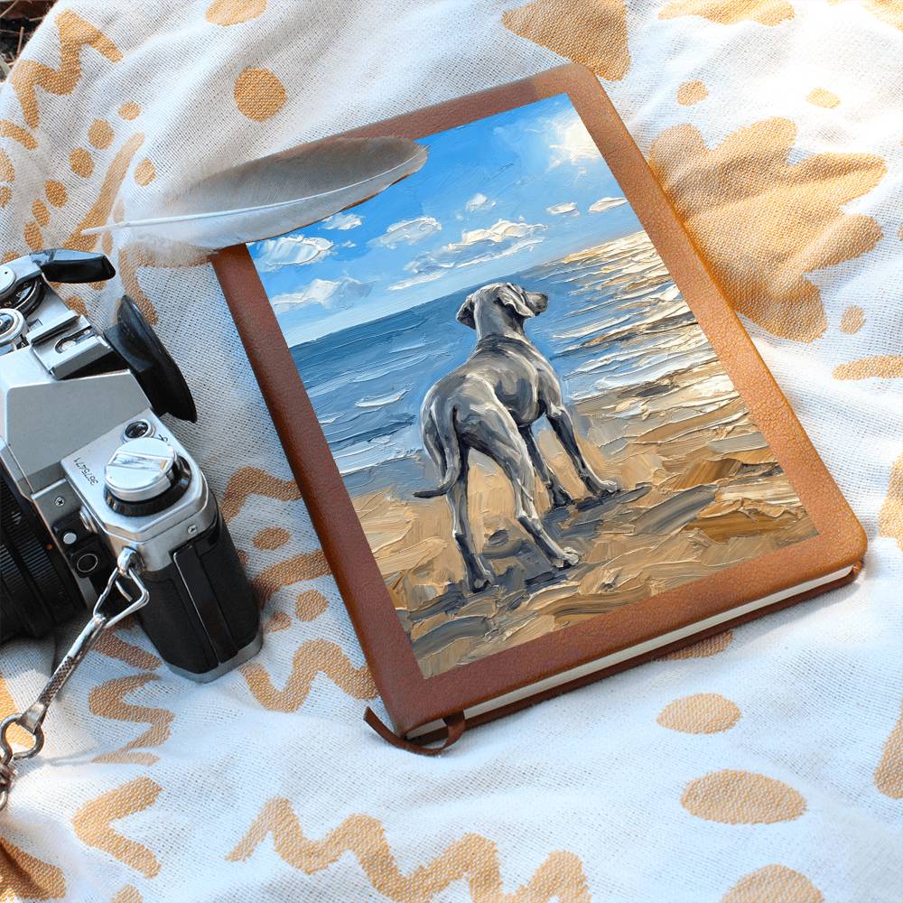Beach Days - Weimaraner Leather Journal