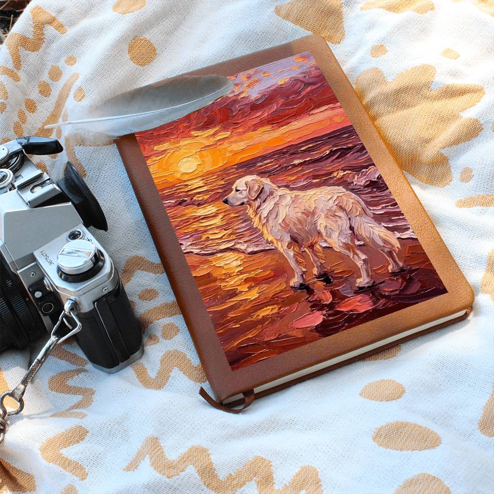 Beach Day - Great Pyrenees Leather Journal