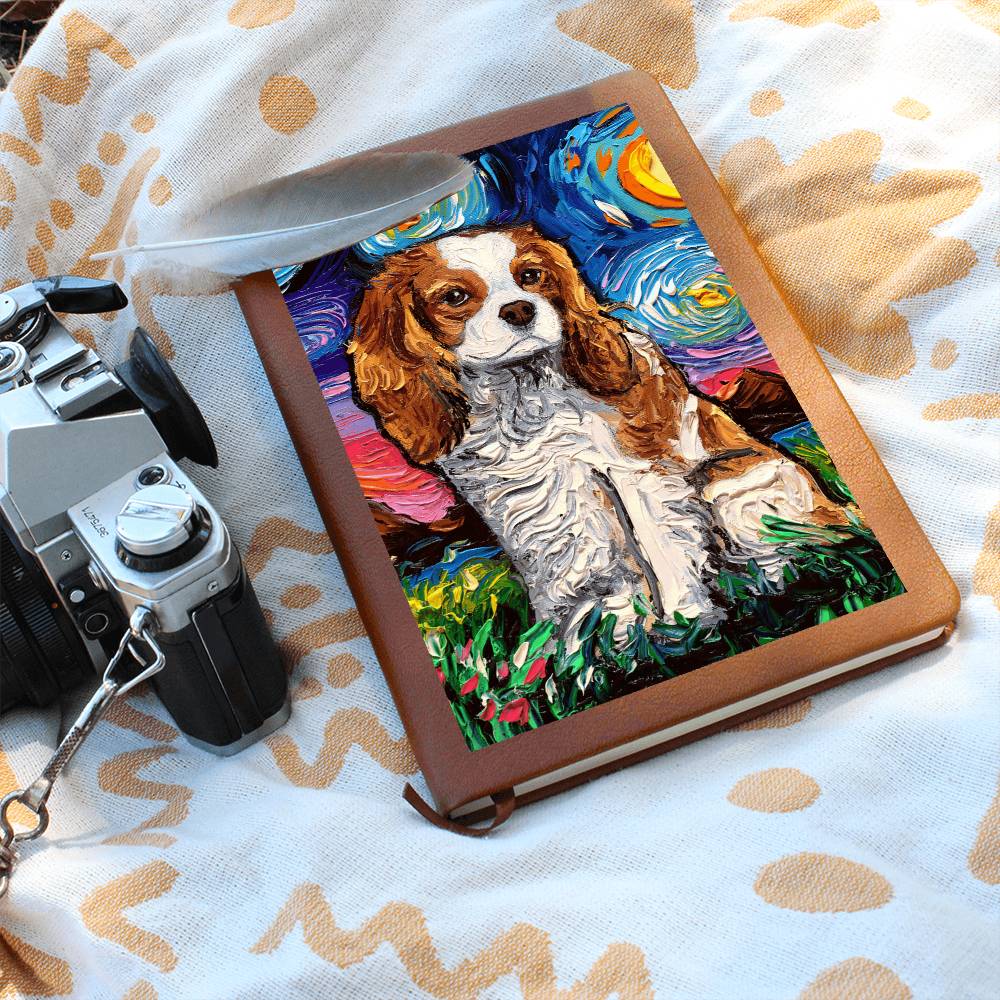Blenheim Spaniel Starry Night Leather Journal