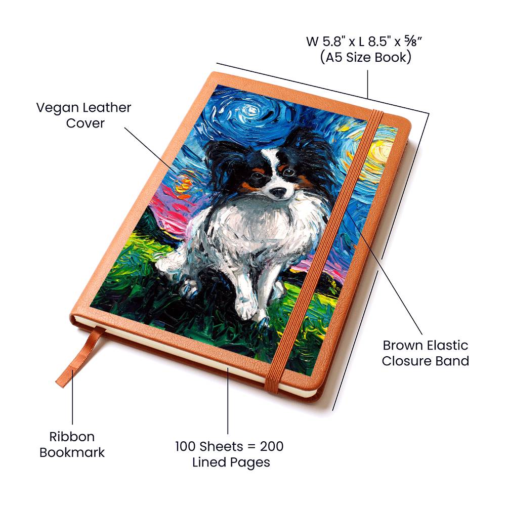 Papillon Starry Night Leather Journal