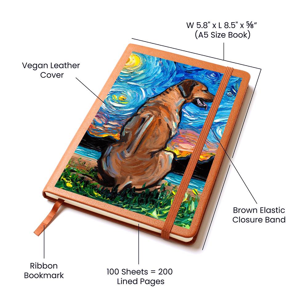 Rhodesian Ridgeback Starry Night Leather Journal