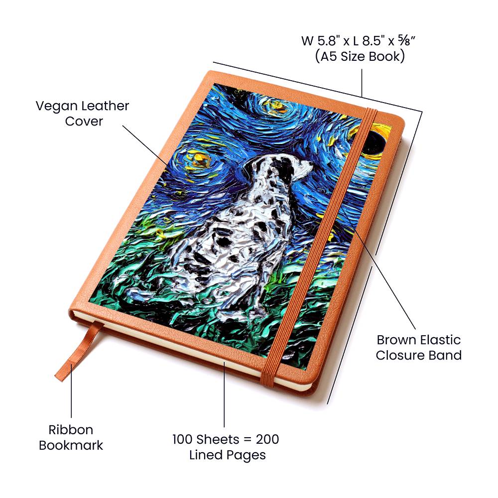 Dalmatian Starry Night Leather Journal