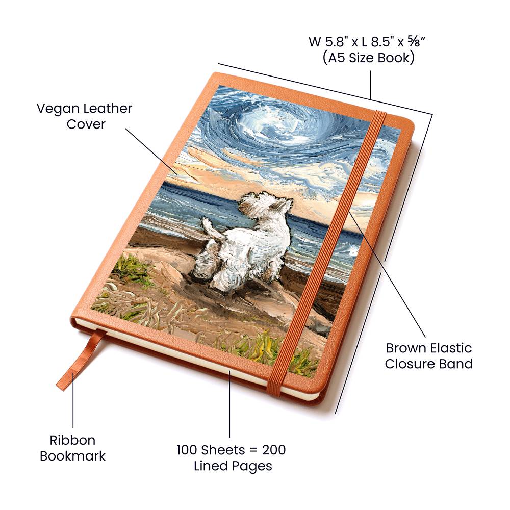 Beach Days - Westie Leather Journal