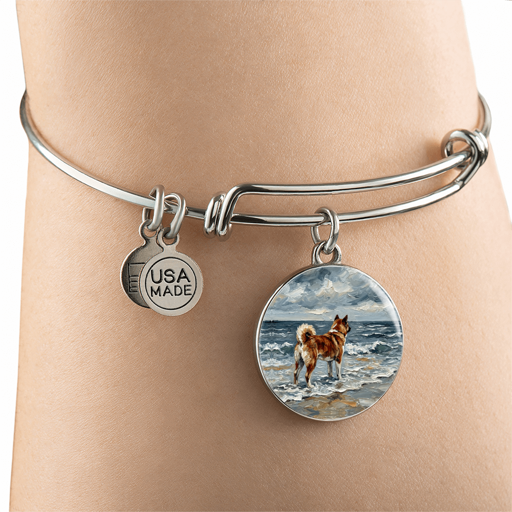 Beach Day - Akita Round Charm Bracelet
