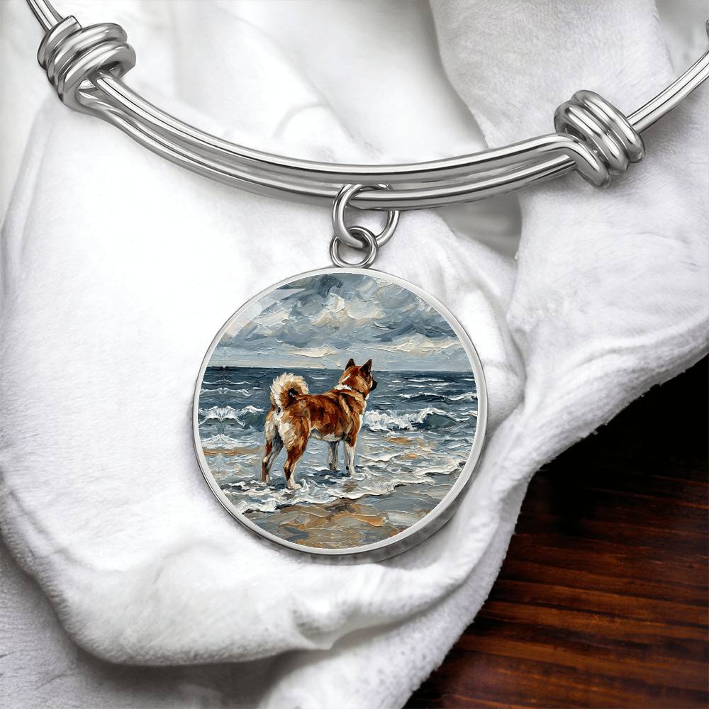 Beach Day - Akita Round Charm Bracelet