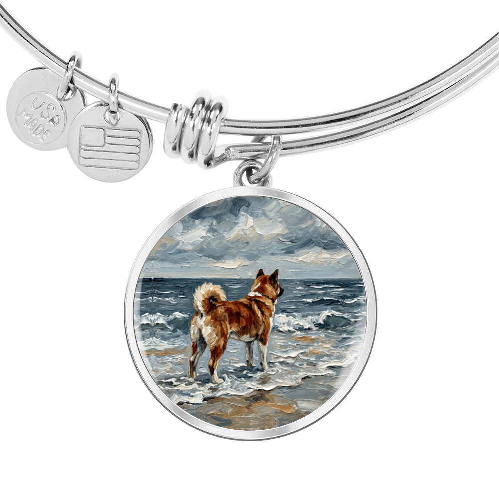 Beach Day - Akita Round Charm Bracelet