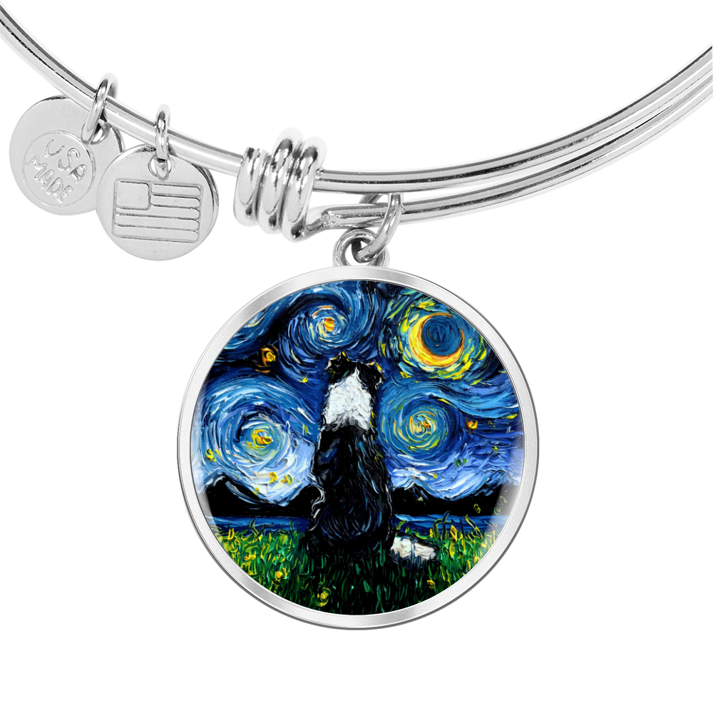 Border Collie Back Round Charm Bracelet