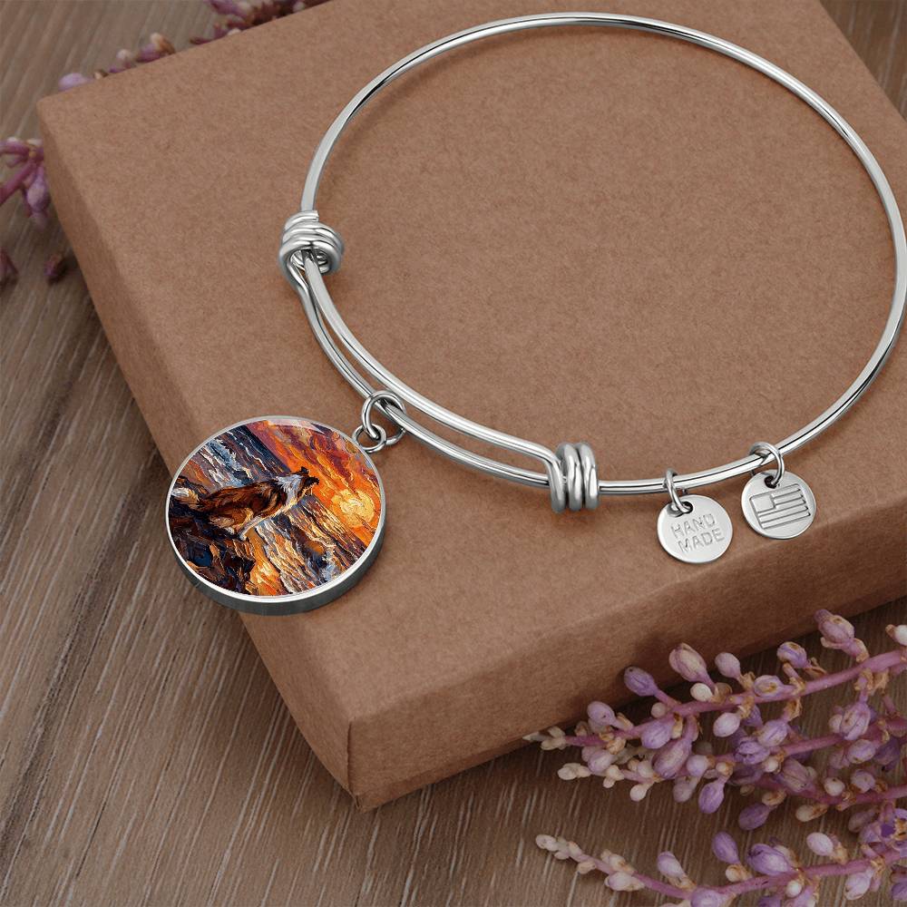 Beach Night - Collie Round Charm Bracelet